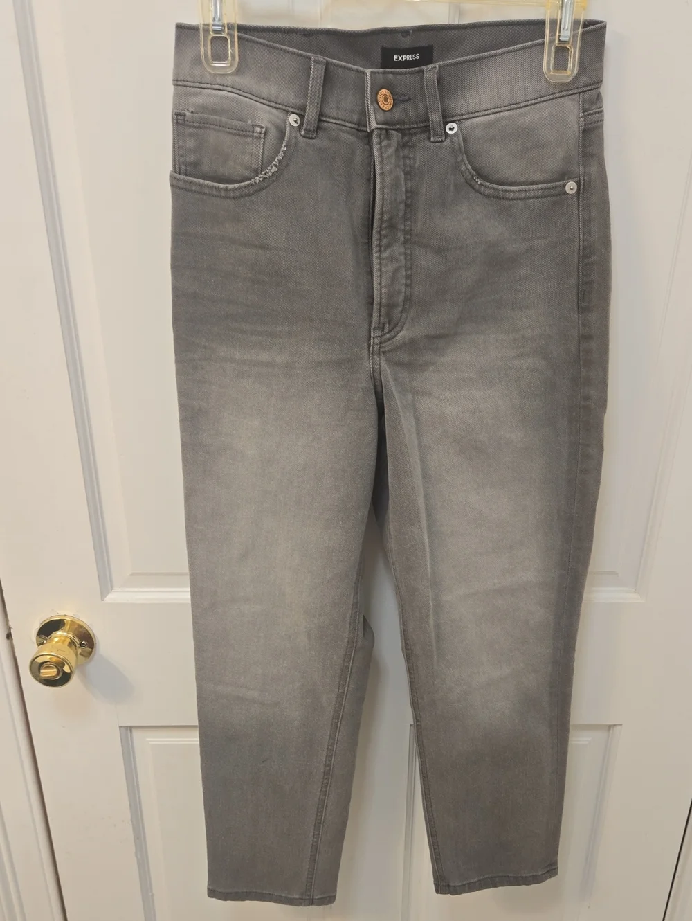 Express Women's Slim Gray Washed Jeans